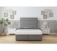 Sloomy Texas Pewter Dumfries Ottoman Bed With Mattress With 26" Strutted Headboard 5' King