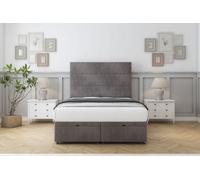 Sloomy Texas Slate Naples Ottoman Bed With Mattress With 54" Floor Standing Headboard 4' Small Double
