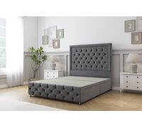 Sloomy Vienna Coniston Divan Base 4 Drawers - 26" Headboard & 12" Footboard in Dark Grey | Size: King Sloomy Dark Grey King