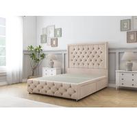 Sloomy Vienna Naples Divan Base 2 Drawers - 26" Headboard & 12" Footboard in Light Sand | Size: Small Double Sloomy Light Sand Small Double