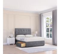 Sloomy Watson Divan Bed Base No Drawers 12" Footboard & 26" Struts Headboard in Dark Grey | Size: King Sloomy Dark Grey King