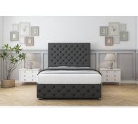Sloomy Watson Graphite Dumfries Divan Bed Set 2 Drawers Right Side With 54" Floor Standing & 12" Footboard 6' Super King