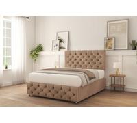 Sloomy Watson Mink Naples Divan Bed With Mattress No Drawers 26" Strutted Headboard & 12" Footboard 5' King