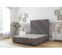 Sloomy Watson Naples Divan Base 4 Drawers - 54" Headboard & 12" Footboard in Grey | Size: Small Double Sloomy Grey Small Double