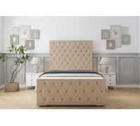Sloomy Watson Pebble Plush Bed Frame With 50" Upholstered Headboard 4'6 Double