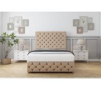 Sloomy Watson Pebble Plush Divan Bed Set 2 Drawers Right Side With 54" Floor Standing & 12" Footboard 6' Super King