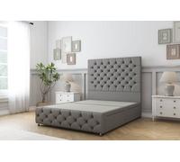Sloomy Watson Pewter Dumfries Divan Bed 2 Drawers Left Side-54" Floor Standing Headboard & 12" Footboard 2'6 Small Single