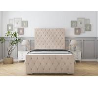 Sloomy Watson Sand Naples Bed Frame With 50" Upholstered Headboard 4' Small Double