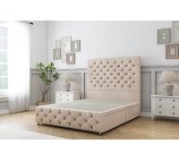 Sloomy Watson Sand Naples Divan Bed 2 Drawers Left Side-54" Floor Standing Headboard & 12" Footboard 5' King