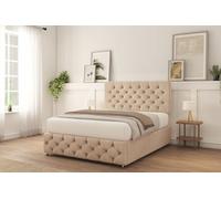 Sloomy Watson Sand Naples Divan Bed With Mattress No Drawers 26" Strutted Headboard & 12" Footboard 5' King