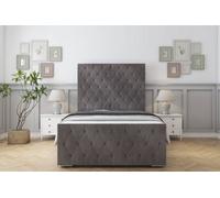 Sloomy Watson Slate Naples Bed Frame With 50" Upholstered Headboard 5' King