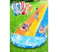 Sloosh 22.5ft x 84in/685.8 * 213.3cm Waves Triple Lawn Water Slide,Heavy Duty Lawn Water s with 3 Body Boards and Slip Sprinkler for Kids Adults Backyard Summer Outdoor