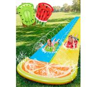 JOYIN 685cm Water Slides and 2 Bodyboards, Lawn Waterslides Summer Water Toy with Build in Sprinkler for Backyard Outdoor Water Fun for Kids Adults