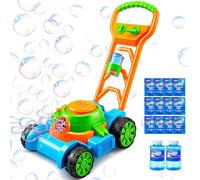 SLOOSH Bubble Lawn Mower Toddler Toys for Kids Bubble Machine Summer Outdoor Push Toy Games, Backyard Garden Outside Play Toddlers Preschool Boys Girls Birthday Gifts (Blue)