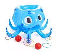 Sloosh Inflatable Octopus Pool Toys, 2-in-1 Inflatable Float Water Game, Basketball Hoop Ring Toss Outdoor Swim Play, Toss Game Floating Swimming Pool Games for Kids Adults