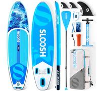SLOOSH Inflatable Stand Up Paddle Board, 10'6" Paddle Boards with Premium Accessories, Non-Slip EVA Deck, Ultra-Light Carry Bag Pump, Ripple SUP for Youth & Adults of All Skill Levels, Coastal Splash