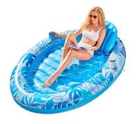 SLOOSH Inflatable Tanning Pool Lounger Float, 70" x 46" Blue-Pool Floats Adult with Pillow, 4 in 1 Suntan Tub Raft Floatie,Sunbathing Bed Lounge for Water Blow Up Ball Pit Party Gifts