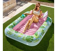 Sloosh Inflatable Tanning Pool Lounger Float for Adults, 70" x 46"/1.78m*1.16m Large Suntan Tub Pool Floats Tanning Bed Blow up Pool Raft Lounge Float