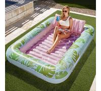 Sloosh Inflatable Tanning Pool Lounger Float-XL, 85" x 57"/2.1 * 1.4m Extra Large Suntan Sun Tan tub for Adults, Bed Blow up, Raft Lounge Floatie, XL-