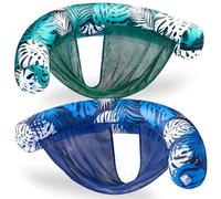 SLOOSH Pool Floats Chairs Adult，2 Packs Inflatable Noodle Chair with Sling Soft Fabric，Floating Pool Float Lounge Water Swimming Floaties for Party Summer Water Fun（Tropical Leaves）