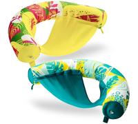 SLOOSH Pool Floats Chairs Adult，2 Packs Inflatable Noodle Chair with Sling Soft Fabric，Floating Pool Float Lounge Water Swimming Floaties for Party Summer Water Fun（Summer Leaves）