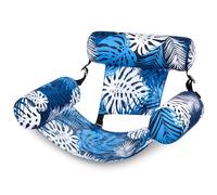 SLOOSH Pool Floats Chairs Adult,Inflatable Pool Lounge,Plant Pattern Floating Mat Hammock,Blow up Water Chairs Noodles rafts for Party Summer Water Beach Fun,Blue Leaves