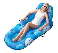 SLOOSH Premium Pool Floats Lounger for Adults - Inflatable Fabric Covered Float Recliner Pool Lounge Chair with Backrest & Cup Holders for Beach Lake Swimming Pool Water