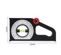 Slope Angle Meter Inclinometer Level Dual Scale Rotary Pitch Finder Protractor 130 Degree Range Magnetic Mount Professional Woodworking Tool(A)