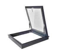Sloped Flat Roof Hatch, Hand Skylight Basement Daylighting Door, Aluminum Alloy Frame, Venting Deck Viewing Window Cover for Sunroom, Good Ventilation, Sound Insulation(90 * 90cm)