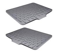 Sloped Silicone Kitchen Drain Mat Nonsl Countertops Protectors Easy Cleaning Dish Mat for Dishes Utensils Dish Drying Rack Alternative