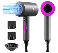 slopehill Hair Dryer Professional Diffuser Hairdryer ,1800 Watt AC Motor Quick Dry Travel Hairdryer, Salon with Hot and Cold Buttons Hairdryers for Women, 2 Concentrators and 1 Diffuser