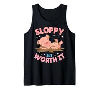 Sloppy But Worth It Offensive Rude Stag Do Hen Party Pig Tank Top