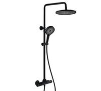 SLOPSS Bathroom Shower System with Waterfall Tub Spout, Triple Function Shower Faucet Set with Thermostatic, Brass Wall Mount Shower Tap with 3-Setting Handheld Sprayer,A.B-A