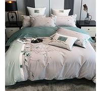 SLOPSS Chinese Pink Wedding Australian Bed Linen Four-Piece Floral Embroidery Full Cotton Duvet Cover Bedding (Color A Size : (B 5piece Suit 1.8m)