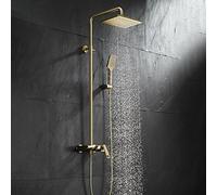 SLOPSS Exposed Shower Faucet Set, Rainfall Shower Head, Handheld Shower, Tub Spout, Bathtub Shower Faucet, Wall Mounted Shower Brushed d