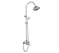 SLOPSS Exposed Shower Faucet Set, Vintage Shower System, Rainfall Shower Head with Handheld Shower, Clawfoot Tub Faucet, Wall Mounted Bathtub Shower Faucet,Chrome.Chrome-A