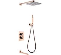 SLOPSS Faucets,Embedded Shower Faucet Withtat, Rose Shower Faucet Mixer 8-10" Rainfall Bathroom Sink Taps Hot and Cold Shower Set with Shower Head and Shower Hose Kit/8 in