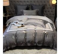 SLOPSS Four-Piece Pony Digital Printing Bed Sheet Wide-Sided Quilt Cover Pure Cotton Bedding Size (Color 6 1.8m)