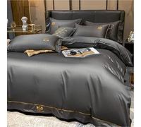SLOPSS Four- Piece Set All Pure Cotton European Entry Lux Style Minimalist Sheet Duvet Cover Hotel Bedding m Bed-3 (Color (6)
