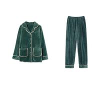 SLOPSS Pajamas Women's Autumn And Winter Loose Padded Thickening Flannel Can Be Worn Outside Home Clothing Argento-xl