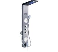 SLOPSS shower sets for bathroom Rain Waterfall LED Shower Panel Black Shower Column Tower Digital Screen TEMP 3 Handle Mixer Tap Spray Bidet Shower Mixer Faucet Black Grey Color