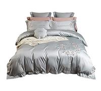 SLOPSS Soft Four-Piece Set Chinese Style Classical Floral Embroidery Pure Cotton Duvet Cover Bedding (Color Size : (A 7piece Suit 1.8m)