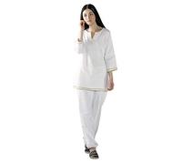 SLOPSS Tai Chi Uniform Chinese Womens Zen Meditation Suit-Cotton,A-M