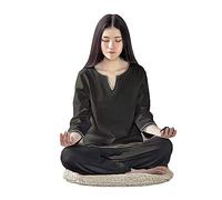 SLOPSS Tai Chi Uniform Chinese Womens Zen Meditation Suit-Cotton,A-M
