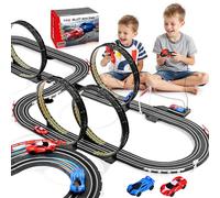 Slot Car Race Track Set Battery or Electric Powered Race Track for Kids | Plug-in Race Track 2 High-Speed Cars 1:64 Scale, Dual Racing Kids 6-12 Boys Girl Gift Toy for Christmas Halloween Birthday