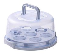 Slot Cupcake Carrier - Round Cake Container, PP Two Sided Base With Lid Handle, Multifunctional Storage Platter, Lightweight Cake Stand Tray | Convenient Cupcake Pie Cookie Nuts Fruit Keeper