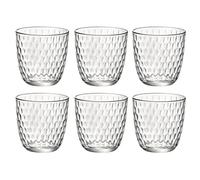 Slot Dimple Drinking Small Tumblers Dining Glassware Modern (Clear,6 Glasses)