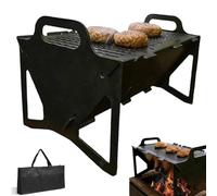 Slot Grill - Collapsible BBQ Grill for Easy Storage Steel,Stainless Steel Portable Slot Grills Foldable BBQ Grills,Small Folding Campfire Tabletop Fire Pit for Travel Party Outdoor Cooking(S)