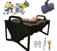 Slot Grill - Foldable Portable BBQ Grill, Stainless Steel Collapsible Charcoal Grill, Tool-Free Setup, Ultra-Thin & Lightweight for Camping, Travel, Picnic, Outdoor Cooking,Tailgating
