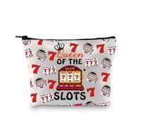 Slot Machine Cosmetic Makeup Bag Luck Gambler Present for Women Casino Present 777 Queen Slot Machine Zipper Pouch (Queen of The Slots 1uk)